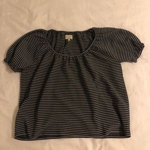 Madwell Black and White Striped Blouse